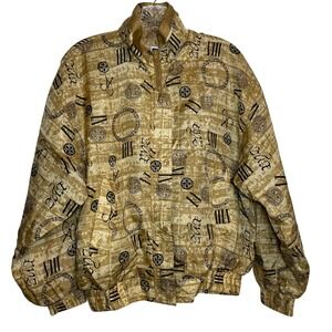 Vintage Details Sportswear Silk Bomber Jacket Streetwear Full‎ Zip Medium Light